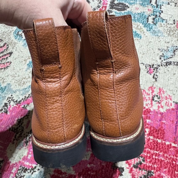 Madewell Pebbled Brown Leather Chelsea Lug Sole Chunky Ankle Booties Womens 9.5 - Picture 6 of 11